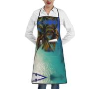 CNTDBU PaBeach Tablier de cuisine imperméable et résistant aux taches avec poche profonde, réglable et résistant aux taches avec poche profonde, tablier de chef réglable et résistant pour la