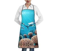 CNTDBU PaDeep Tablier de cuisine imperméable et résistant aux taches avec poche profonde, tablier de chef réglable et robuste pour la pâtisserie