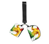 CNTDBU Paint Splash Lot de 2 porte-clés avec dragonne pour femme - Petit sac de poignet pour clés, cartes, pochette zippée pour course à pied, gym, voyage, sports de plein air