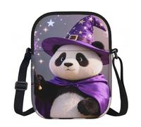 CNTDBU Panda Wizard Magic Petit sac à bandoulière léger avec fermeture éclair pour femme, sac à bandoulière imperméable et décontracté pour voyage, téléphone et portefeuille