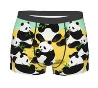 CNTDBU Pandas that eat bamboo Boxer pour homme avec pochette de contour - Sous-vêtements doux et extensibles et respirants - Taille sans étiquette - Évacuation de l'humidité, Noir , S