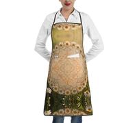 CNTDBU PaRound Tablier de cuisine imperméable et résistant aux taches avec poche profonde, réglable et résistant aux taches avec motif fleur de datura