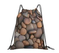 CNTDBU Pebbles In The Beach Grand sac à dos imperméable léger pour la gym, le sport, sac à dos décontracté avec cordon de serrage pour voyage, randonnée