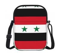 CNTDBU Petit sac à bandoulière avec motif drapeau de la République arabe syrienne - Léger - Avec fermeture éclair - Imperméable - Décontracté - Pour voyage, téléphone, portefeuille