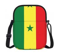 CNTDBU Petit sac à bandoulière avec motif drapeau du Sénégal - Léger - Avec fermeture éclair - Pour femme - Imperméable - Style décontracté - Pour voyage, téléphone, portefeuille