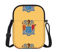 CNTDBU Petit sac à bandoulière drapeau du New Jersey - Léger - Fermeture éclair - Pour femme - Imperméable - Style décontracté - Pour voyage, téléphone et portefeuille