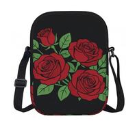 CNTDBU Petit sac à bandoulière plat noir rose - Sac à main léger avec fermeture éclair pour femme, sac à bandoulière imperméable et décontracté pour voyage, téléphone et portefeuille