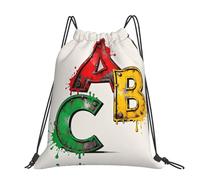 CNTDBU Pochoir Spray Abc Grand sac à dos étanche léger pour gym, sport, sac à dos décontracté avec cordon de serrage pour voyage, randonnée