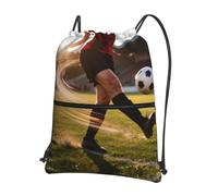 CNTDBU Power Shot Kick Sac à dos avec cordon de serrage avec fermeture éclair, imperméable, léger, sac à dos pour gym, sport, sac à dos réglable pour voyage, randonnée