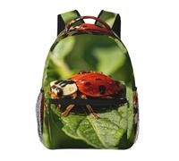 CNTDBU Red Ladybug Art Sac à dos léger et décontracté pour adultes Grande capacité Sac à dos de voyage avec sangles rembourrées Sac de banlieue résistant à l'eau