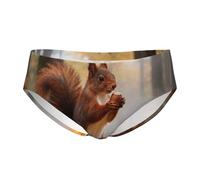 CNTDBU Red Squirrel Slip triangle pour homme - Doux et extensible - Respirant - Avec pochette, taille sans étiquette - Évacuation de l'humidité pour un usage quotidien, Noir , 3XL