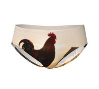CNTDBU Rooster Farm Silhouette Slip triangle pour homme - Doux et extensible - Respirant - Avec pochette, taille sans étiquette - Évacuation de l'humidité - Pour un usage quotidien, Noir , L