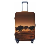 CNTDBU Running Buffalo Herd Housse de valise élastique pour voyage, résistante aux rayures, s'adapte à la plupart des valises, Noir , L, Bohémien
