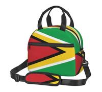 CNTDBU Sac à déjeuner isotherme avec bandoulière réglable et étanche pour un usage quotidien Motif drapeau de la Guyane