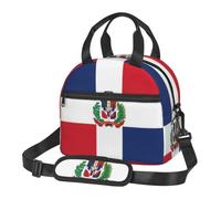 CNTDBU Sac à déjeuner isotherme avec bandoulière réglable et étanche pour un usage quotidien Motif drapeau de la République dominicaine