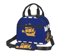 CNTDBU Sac à déjeuner isotherme avec bandoulière réglable, motif drapeau de la ville du Québec pour le travail, sac isotherme pour un usage quotidien