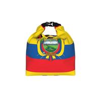 CNTDBU Sac à déjeuner isotherme avec motif drapeau de l'Équateur avec couvercle enroulable et taille réglable, étanche pour un usage quotidien