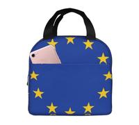 CNTDBU Sac à déjeuner isotherme avec motif drapeau de l'Union européenne, avec doublure en aluminium, boîte à déjeuner étanche pour le travail