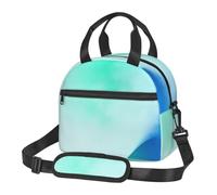 CNTDBU Sac à déjeuner isotherme vert et bleu Transition pour le travail avec bandoulière réglable, refroidisseur étanche pour un usage quotidien
