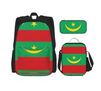 CNTDBU Sac à dos 3 en 1 avec motif drapeau de la Mauritanie - Sac de voyage isotherme pour le travail avec housse pour ordinateur portable