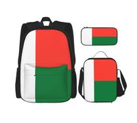 CNTDBU Sac à dos 3 en 1 avec motif drapeau de Madagascar - Sac de voyage isotherme pour le travail avec housse pour ordinateur portable