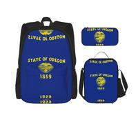 CNTDBU Sac à dos à déjeuner 3 en 1 avec motif drapeau de l'État de l'Oregon, sac de voyage isotherme pour le travail avec housse pour ordinateur portable