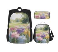 CNTDBU Sac à dos de lavage de jardin, sac à déjeuner et pochette - Sac de voyage 3 en 1 pour navetteurs, sac à déjeuner isotherme pour le travail avec housse pour ordinateur portable