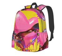 CNTDBU Sac à dos de skateboard léger et décontracté en forme de cœur pour adultes, sac à dos de voyage de grande capacité avec sangles rembourrées, sac de banlieue résistant à l'eau