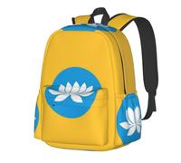 CNTDBU Sac à dos de voyage léger et décontracté avec motif drapeau de la République de Kalmoukie - Grande capacité - Avec sangles rembourrées - Résistant à l'eau
