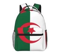 CNTDBU Sac à dos de voyage léger et décontracté pour adultes - Grande capacité - Avec sangles rembourrées - Résistant à l'eau - Motif drapeau de l'Algérie