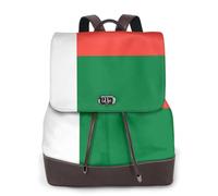 CNTDBU Sac à dos en cuir PU souple avec motif drapeau de Madagascar pour femme - Sac à dos léger et décontracté pour ordinateur portable