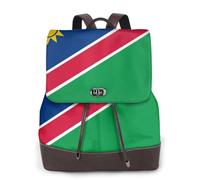 CNTDBU Sac à dos en cuir PU souple pour femme, motif drapeau de la Namibie, sac à dos léger et décontracté pour ordinateur portable pour femme