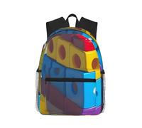 CNTDBU Sac à dos léger avec blocs de construction colorés pour homme et femme, sac à dos décontracté pour voyage, travail, sac pour ordinateur portable pour les trajets quotidiens