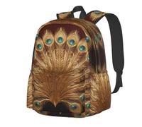 CNTDBU Sac à dos léger et décontracté Art déco paon pour adultes, sac à dos de voyage de grande capacité avec bretelles rembourrées, sac de banlieue résistant à l'eau