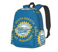 CNTDBU Sac à dos léger et décontracté avec drapeau du Dakota du Sud pour adultes - Sac à dos de voyage de grande capacité avec sangles rembourrées - Sac de banlieue résistant à l'eau