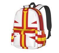 CNTDBU Sac à dos léger et décontracté avec motif drapeau des îles de Guernesey pour adultes - Sac à dos de voyage de grande capacité avec sangles rembourrées - Sac de banlieue résistant à l'eau