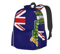 CNTDBU Sac à dos léger et décontracté avec motif drapeau des îles Vierges britanniques pour adultes, sac à dos de voyage de grande capacité avec sangles rembourrées, sac de banlieue résistant à l'eau