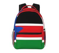 CNTDBU Sac à dos léger et décontracté avec motif drapeau du Soudan du Sud pour adultes, sac à dos de voyage de grande capacité avec sangles rembourrées, sac de banlieue résistant à l'eau