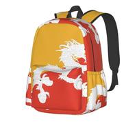 CNTDBU Sac à dos léger et décontracté pour adultes avec motif drapeau du Bhoutan - Sac à dos de voyage de grande capacité avec bretelles rembourrées - Sac de banlieue résistant à l'eau