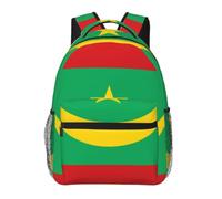 CNTDBU Sac à dos léger et décontracté pour adultes - Grande capacité - Avec sangles rembourrées - Résistant à l'eau - Motif drapeau de la Mauritanie