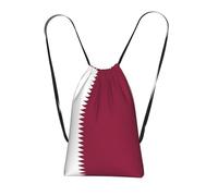 CNTDBU Sac à dos pliable avec cordon de serrage et drapeau du Qatar, sac à dos léger et réutilisable pour voyage, sac à dos compact pour le camping, la salle de sport