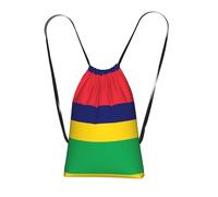 CNTDBU Sac à dos pliable avec cordon de serrage - Léger et réutilisable - Motif drapeau de l'île Maurice - Sac à dos compact pour le camping, la salle de sport