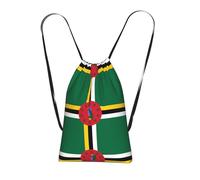 CNTDBU Sac à dos pliable avec cordon de serrage - Léger et réutilisable - Motif drapeau du Commonwealth de la Dominique - Sac à dos compact pour le camping et la salle de sport
