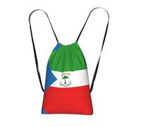 CNTDBU Sac à dos pliable avec cordon de serrage, motif drapeau de la Guinée équatoriale, léger, pliable, réutilisable, pour voyage, sac à dos compact pour le camping, la salle de sport