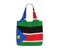 CNTDBU Sac à dos pliable avec cordon de serrage - Motif drapeau du Soudan du Sud - Léger et réutilisable - 25 l