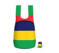 CNTDBU Sac à dos pliable avec motif drapeau de l'île Maurice 16 l - Léger - Sac à dos de randonnée imperméable avec fermeture éclair - Pour homme et femme
