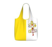 CNTDBU Sac à dos pliable léger et réutilisable avec cordon de serrage pour le travail, la salle de sport, drapeau du Vatican 25 l