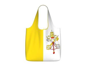 CNTDBU Sac à dos pliable léger et réutilisable avec cordon de serrage pour le travail, la salle de sport, drapeau du Vatican 25 l