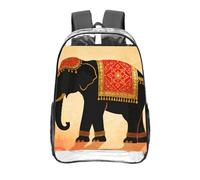 CNTDBU Sac à dos transparent à motif éléphant de 40,6 cm, très résistant, approuvé par les stades, sac à dos en PVC transparent, fond renforcé, sac à dos de voyage unisexe