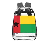 CNTDBU Sac à dos transparent drapeau de la Guinée-Bissau de 40,6 cm, sac approuvé par les stades en PVC transparent, poche avant imprimée sur toute la surface, sac à dos de voyage léger, unisexe